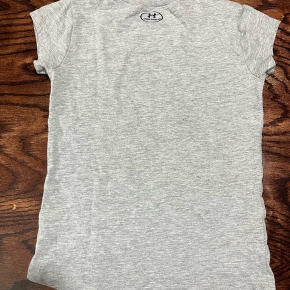 Under Armour Girls Gymnastics T Shirt Gray Sports Youth Size 6 Heat Gear - Picture 2 of 4